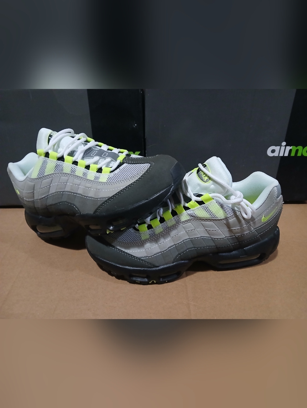 Nike Men’s Air Max 95 Sneakers - Gray with Volt Accents